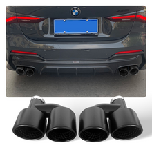 Load image into Gallery viewer, Dual Outlet Matte Black Stainless Steel Exhaust Tip with Honeycomb Design