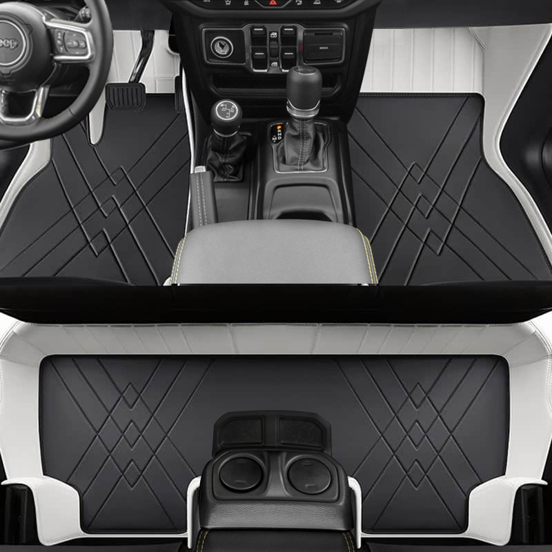 All-Weather Full Coverage Floor Mats for Jeep Wrangler 2018-2024 & 2013-2017 JK Custom Fit