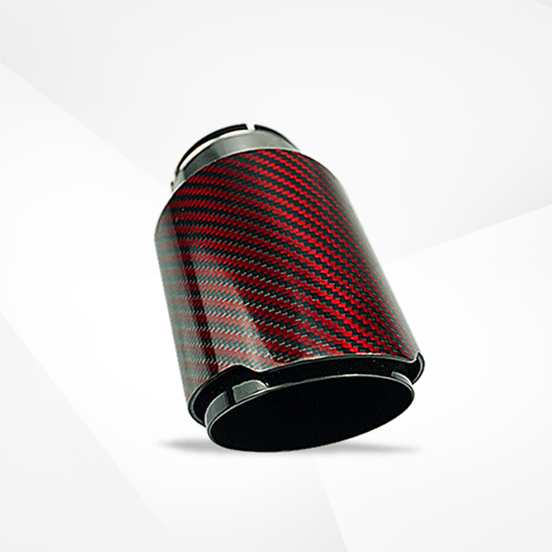4" Red Carbon Fiber Exhaust Tip – Universal Fit, 3.5″–4.5″ Size Options | Modified Car Upgrade