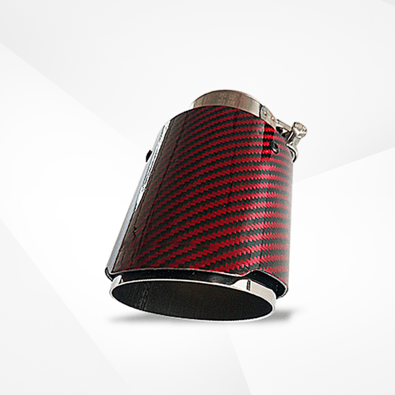 4" Red Carbon Fiber Exhaust Tip – Universal Fit, 3.5″–4.5″ Size Options | Modified Car Upgrade