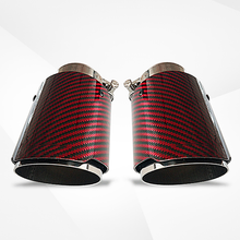 Load image into Gallery viewer, 4" Red Carbon Fiber Exhaust Tip – Universal Fit, 3.5″–4.5″ Size Options | Modified Car Upgrade