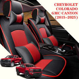 Premium Leather Seat Covers for Chevy Colorado & GMC Canyon 2015–2025 – Tailored Fit, Waterproof