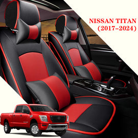 Leather Seat Covers for Nissan Titan 2017–2024 – Custom Fit Full Set