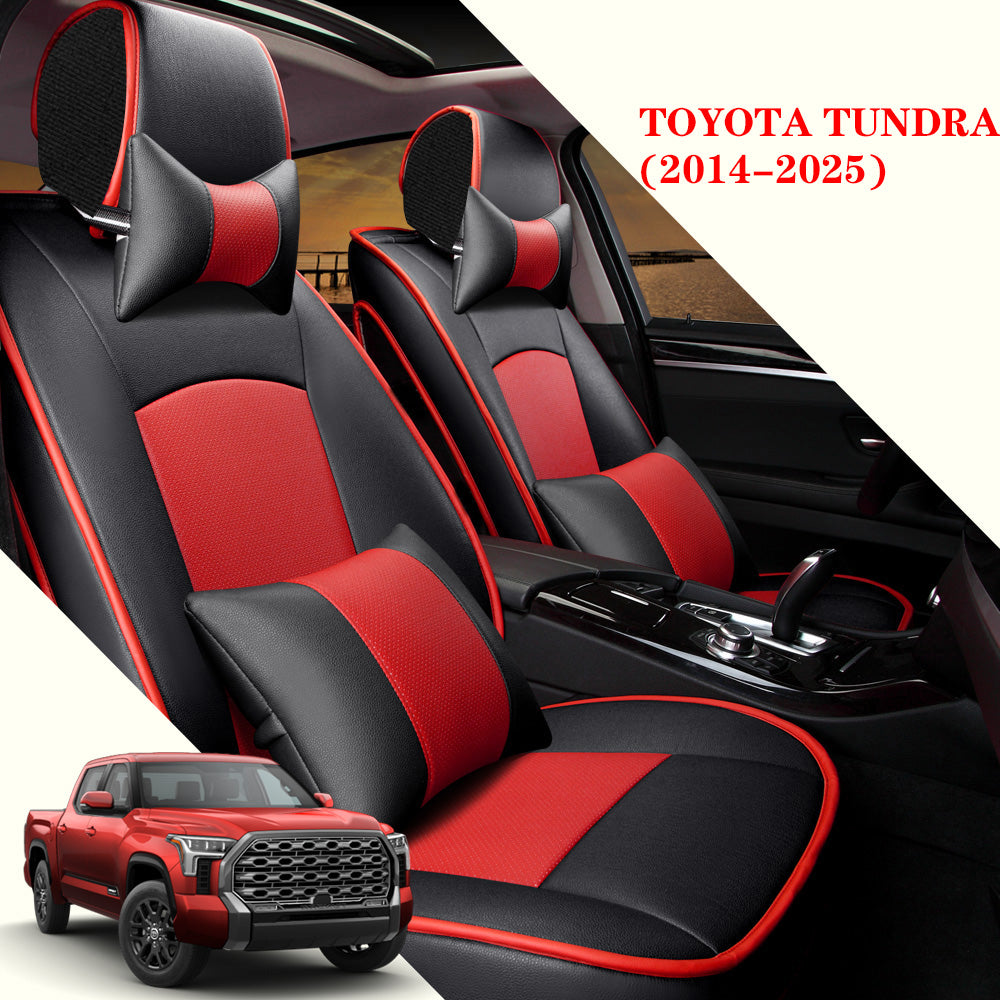 Leather Car Seat Covers for Toyota Tundra 2014–2025 – Full Set, Custom Fit