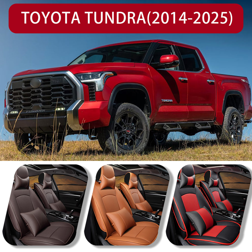 Leather Car Seat Covers for Toyota Tundra 2014–2025 – Full Set, Custom Fit