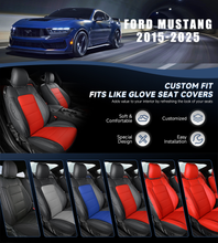 Load image into Gallery viewer, Custom Leather Seat Covers for Ford Mustang Coupe (2015–2025) – Full Set, Sporty Fit