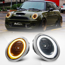 Load image into Gallery viewer, Compatible LED Projector Headlights for Mini Cooper R50 R52 R53 2001–2007 with Sequential Turn Signals and Dynamic DRL