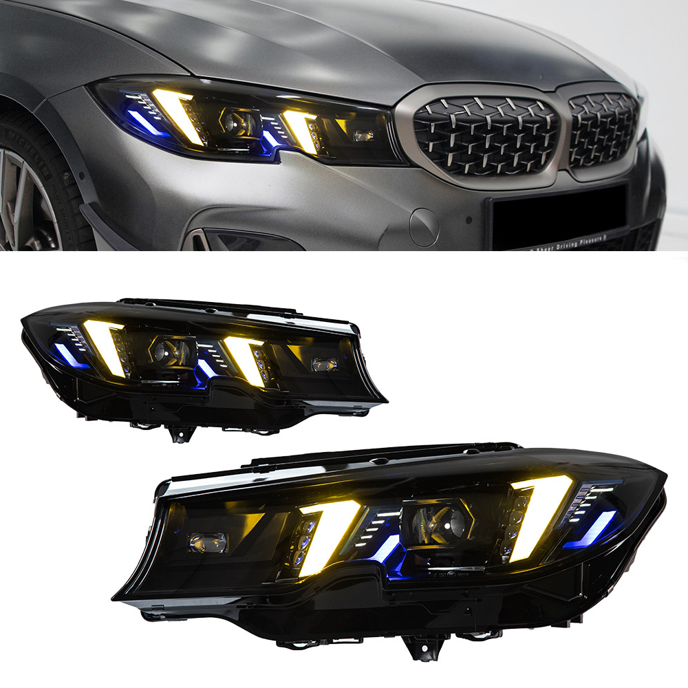 Snake Eyes Style Headlights for BMW 3 Series G20 G21 (2019 - Present) Assembly Upgrade, Amber DRL
