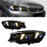 Snake Eyes Style Headlights for BMW 3 Series G20 G21 (2019 - Present) Assembly Upgrade, Amber DRL