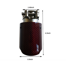 Load image into Gallery viewer, 4" Red Carbon Fiber Exhaust Tip – Universal Fit, 3.5″–4.5″ Size Options | Modified Car Upgrade