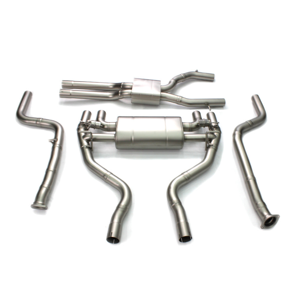 Catback Exhaust for BMW M2 Competition (F87, 2018–2021) – T304 Stainless or Titanium, Dual Midpipes, Remote Valve Control