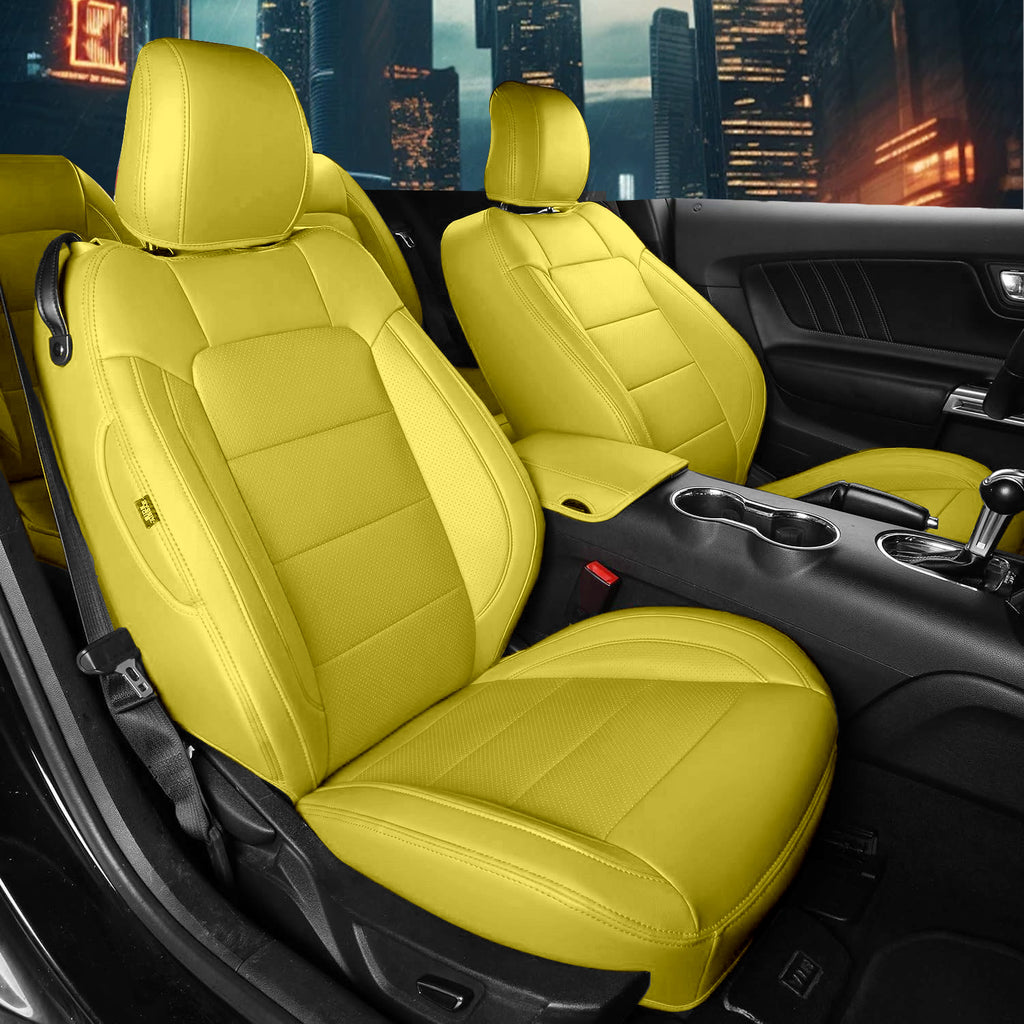 Custom Leather Seat Covers for Ford Mustang Coupe (2015–2025) – Full Set, Sporty Fit