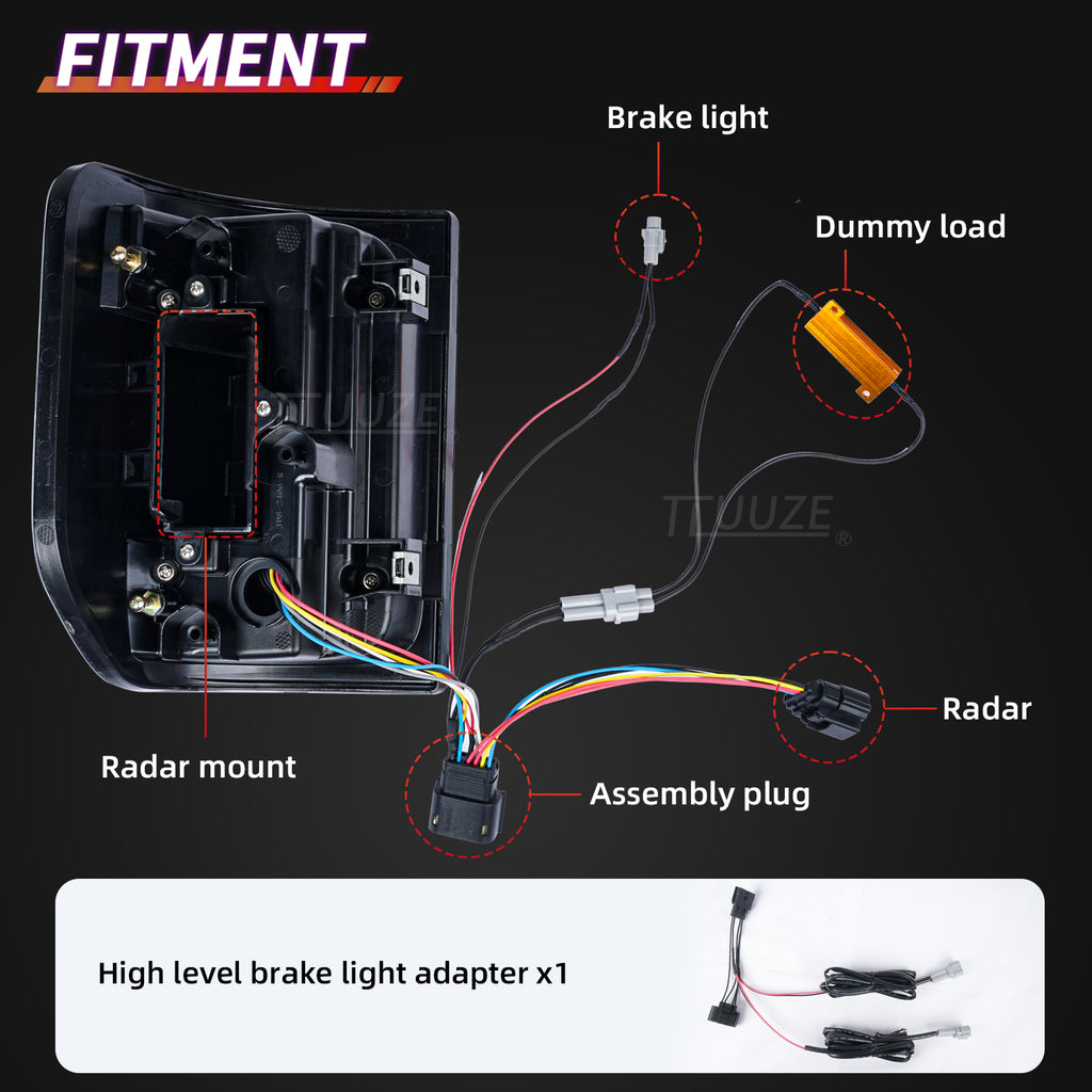 LED Tail Lights for Jeep Gladiator JT 2019–2025 – Black Housing, Red Lens, Plug & Play