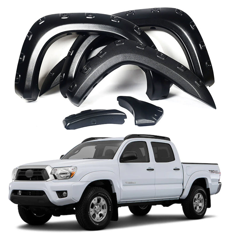 Fender Flares for 2005–2023 Toyota Tacoma – Pocket-Riveted Matte Black