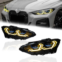 Load image into Gallery viewer, Laser Style Headlights for BMW 4 Series G22 G23 G26 G8x M3 M4 (2021 - Present) Assembly Upgrade, Amber DRL