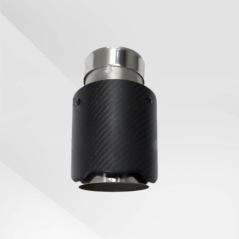 Carbon Fiber Exhaust Tip – Black Wave Edge Style, Universal Fit