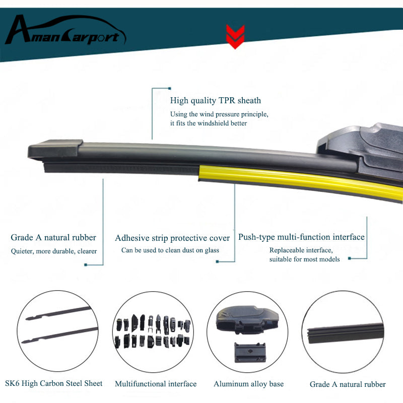 Boneless Silent Wiper Blade – All-Season, Fits 99% of Cars (1 Pack, 14"-28")