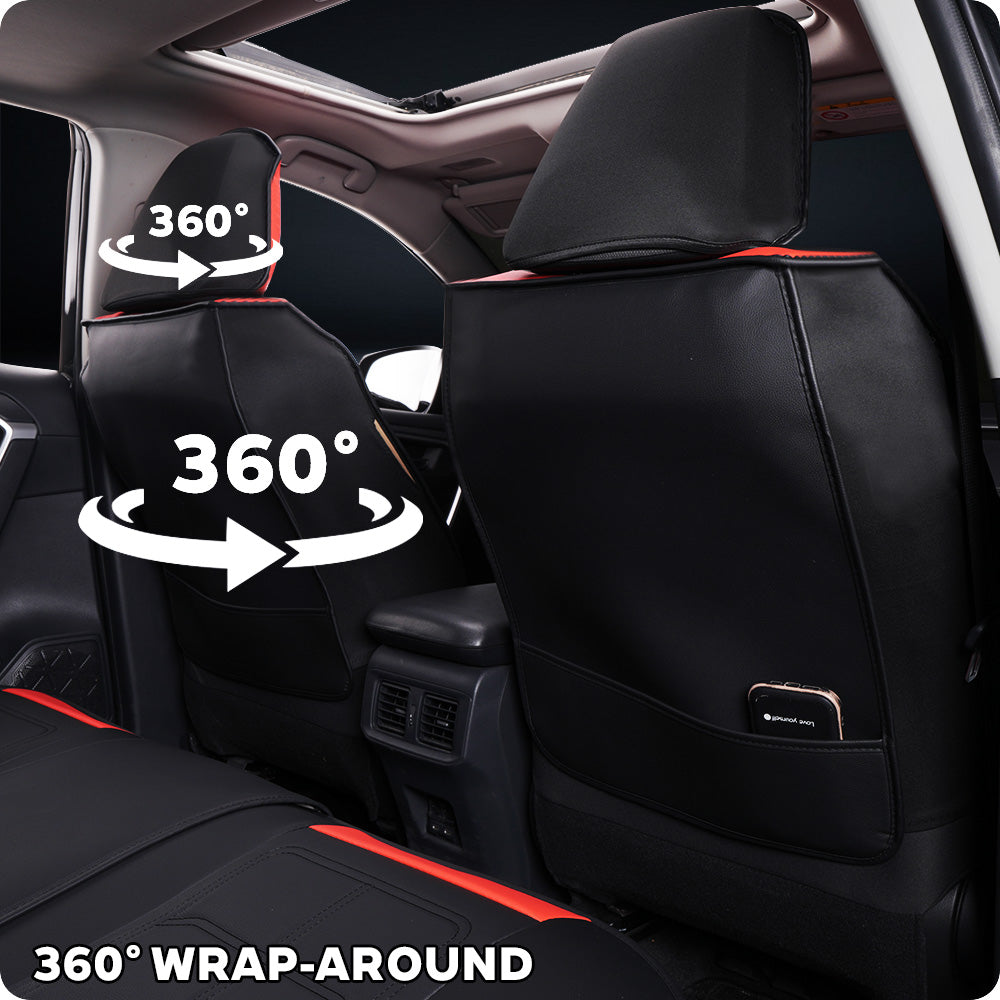 Amancarport® Universal Waterproof Faux Leather Car Seat Covers – 5-Piece Full Set for Cars, SUVs & Trucks