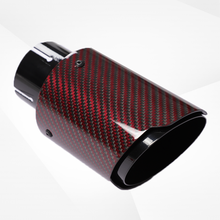 Load image into Gallery viewer, 4" Red Carbon Fiber Exhaust Tip – Universal Fit, 3.5″–4.5″ Size Options | Modified Car Upgrade