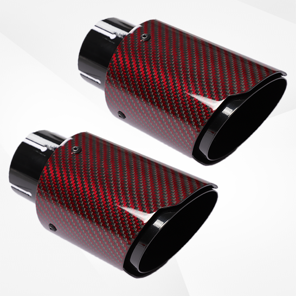 4" Red Carbon Fiber Exhaust Tip – Universal Fit, 3.5″–4.5″ Size Options | Modified Car Upgrade