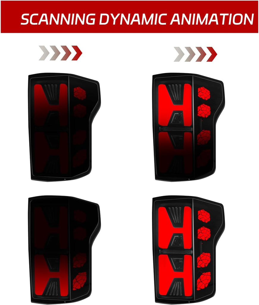 2015–2020 Ford F-150 LED Tail Lights with Starting Animation, Smoked Lens, DOT Approved (Pair)