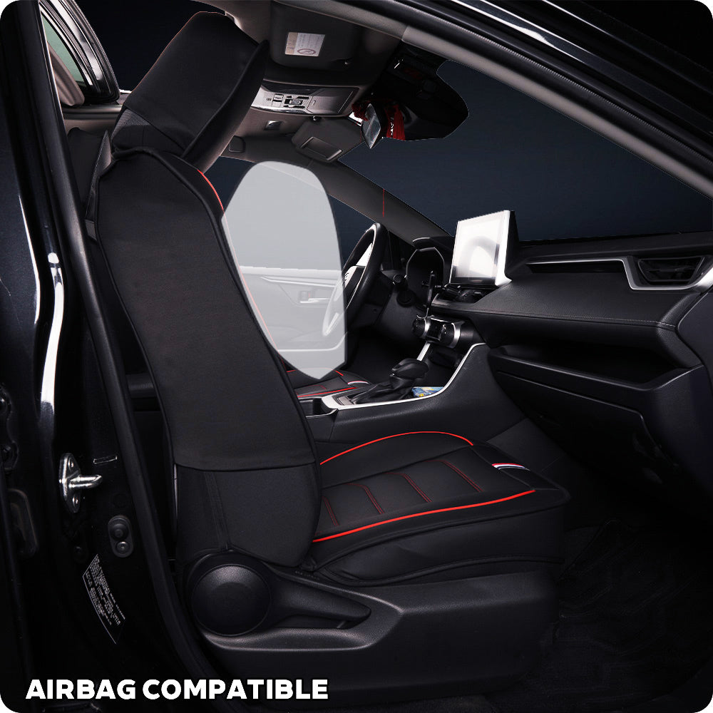 Amancarport® Universal Faux Leather Car Seat Covers – 5-Piece Waterproof Set for SUVs, Sedans & Trucks