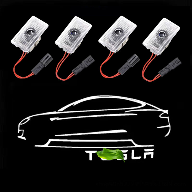 Car Door Lights for Tesla Model 3/Y/X/S Logo Projector,LED Welcome Lights