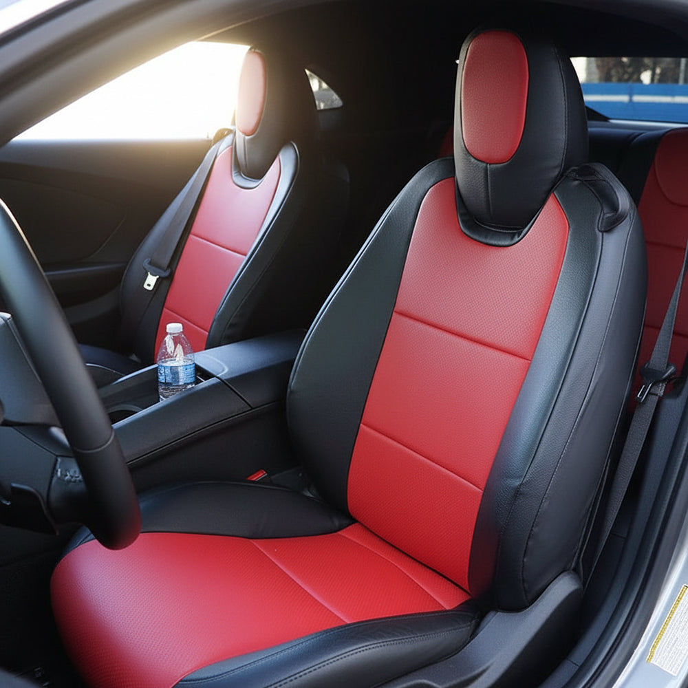 Chevy Camaro Coupe Seat Covers (2010–2015, LT/LS/RS/SS) – Custom Fit Full Set, Waterproof Faux Leather