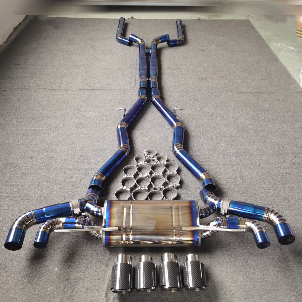 For BMW M5 F90 2018–2021 Titanium Exhaust System with Valve Control – Front & Mid Section Upgrade