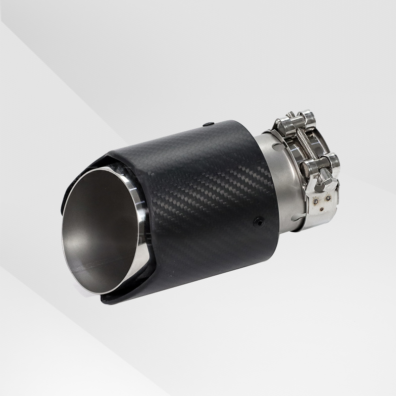 Carbon Fiber Exhaust Tip – Black Wave Edge Style, Universal Fit