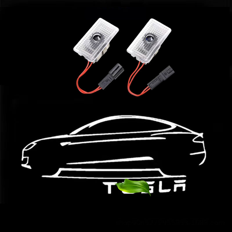 Car Door Lights for Tesla Model 3/Y/X/S Logo Projector,LED Welcome Lights