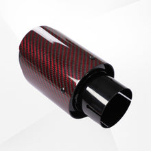 Load image into Gallery viewer, 4" Red Carbon Fiber Exhaust Tip – Universal Fit, 3.5″–4.5″ Size Options | Modified Car Upgrade