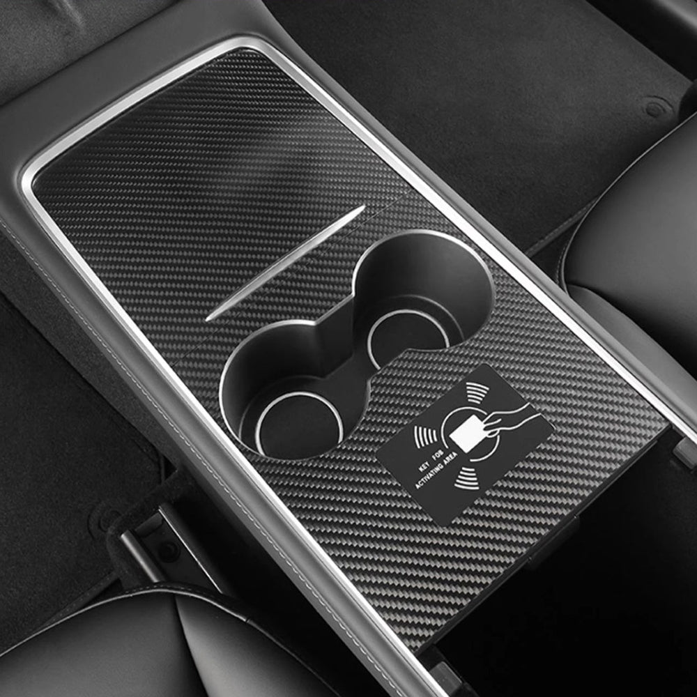 Real Carbon Fiber Center Console Trim Panel Cover For Tesla Model 3 Y