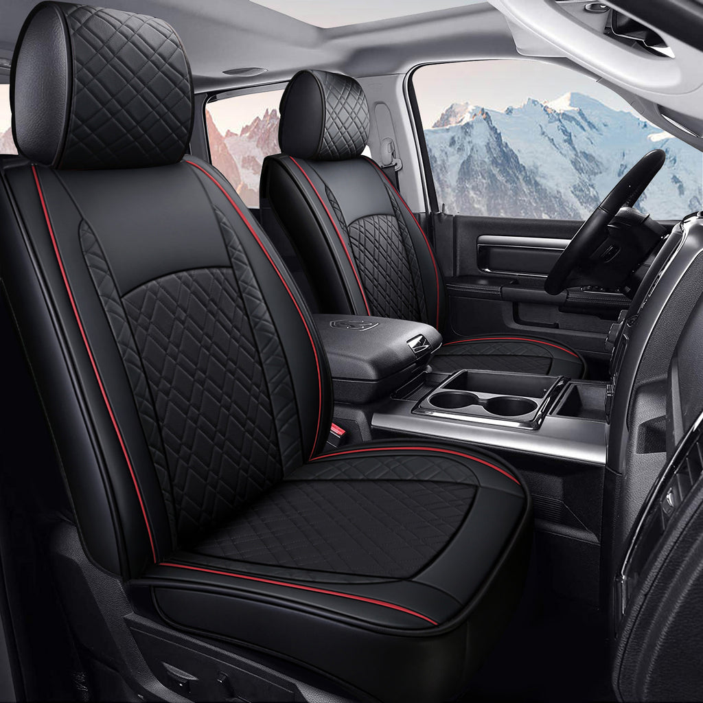 Leather Car Seat Covers Full Set For Chevy Silverado And GMC Sierra Pickup, Custom Fit 1500, 2500HD, 3500HD(2007-2025)