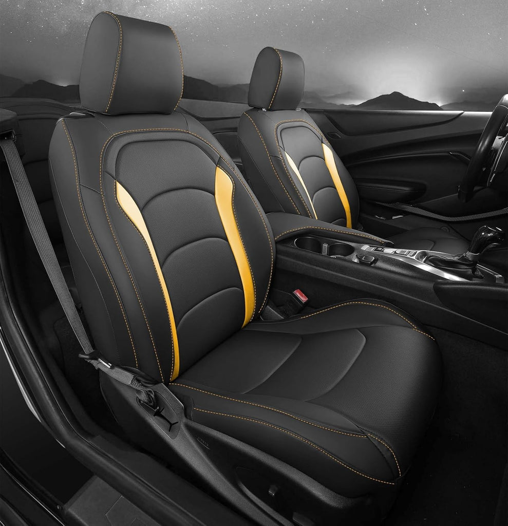 Custom Fit Seat Covers for Chevy Camaro Coupe (LT/LS/RS/SS)(2016-2025) – Full Set, Waterproof Faux Leather