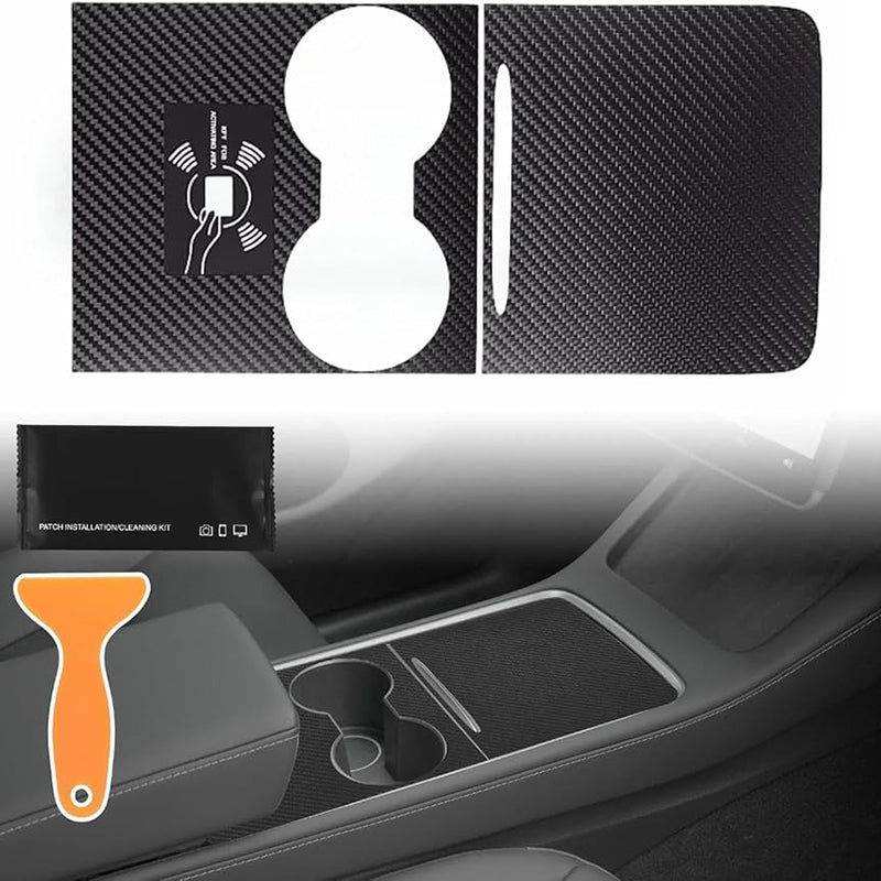 Real Carbon Fiber Center Console Trim Panel Cover For Tesla Model 3 Y