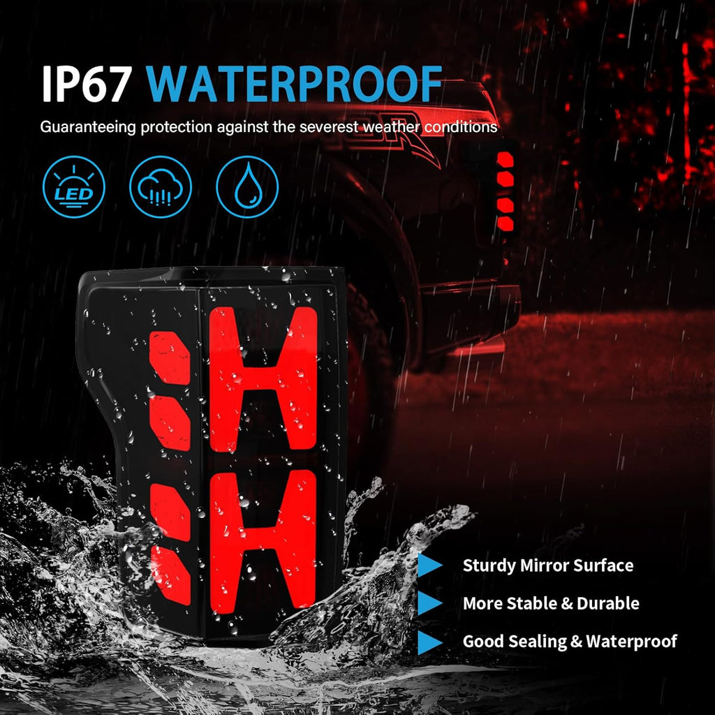 2015–2020 Ford F-150 LED Tail Lights with Starting Animation, Smoked Lens, DOT Approved (Pair)