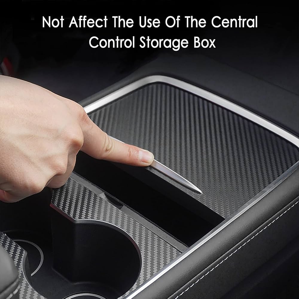 Real Carbon Fiber Center Console Trim Panel Cover For Tesla Model 3 Y