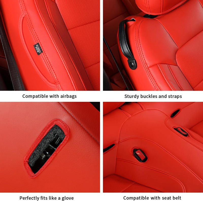 Custom Leather Seat Covers for Ford Mustang Coupe (2015–2025) – Full Set, Sporty Fit