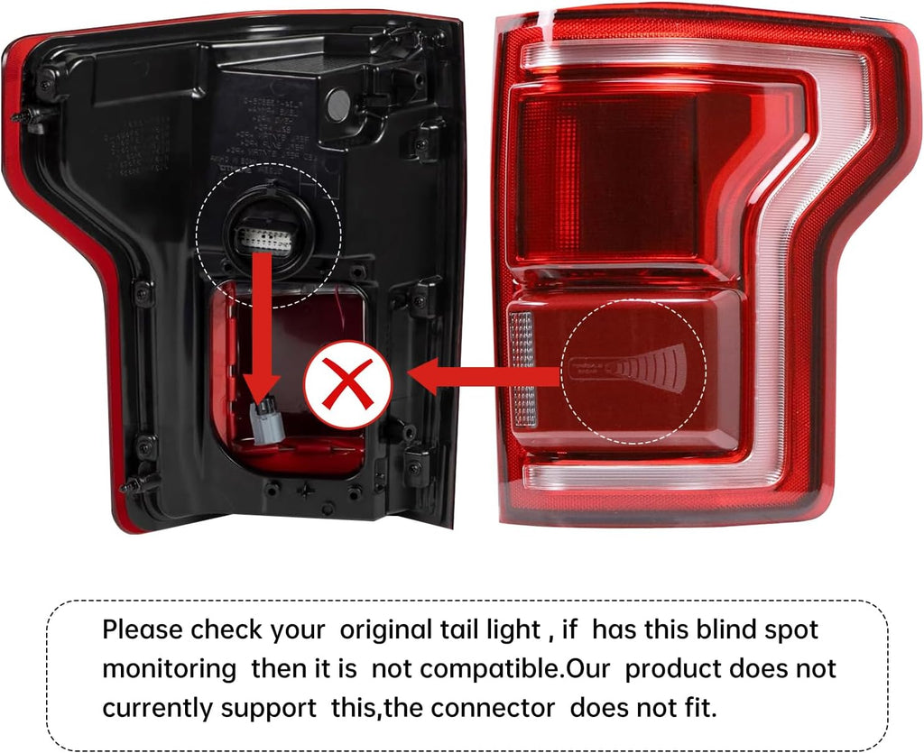 2015–2020 Ford F-150 LED Tail Lights with Starting Animation, Smoked Lens, DOT Approved (Pair)