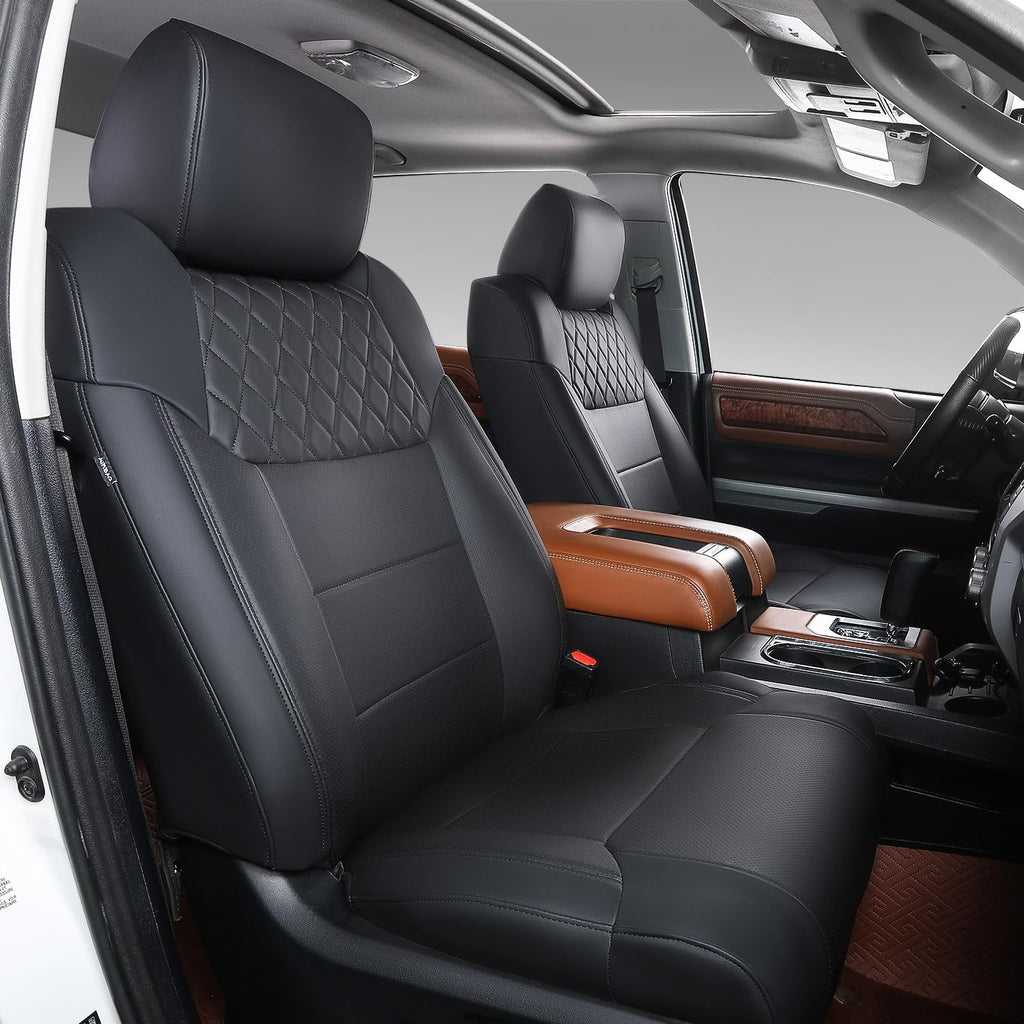Custom For Toyota Tundra(2014-2021) Luxury Leather Car Seat Covers Full Set