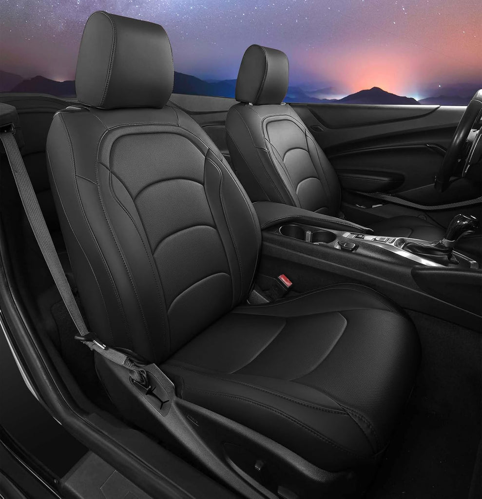 Custom Fit Seat Covers for Chevy Camaro Coupe (LT/LS/RS/SS)(2016-2025) – Full Set, Waterproof Faux Leather