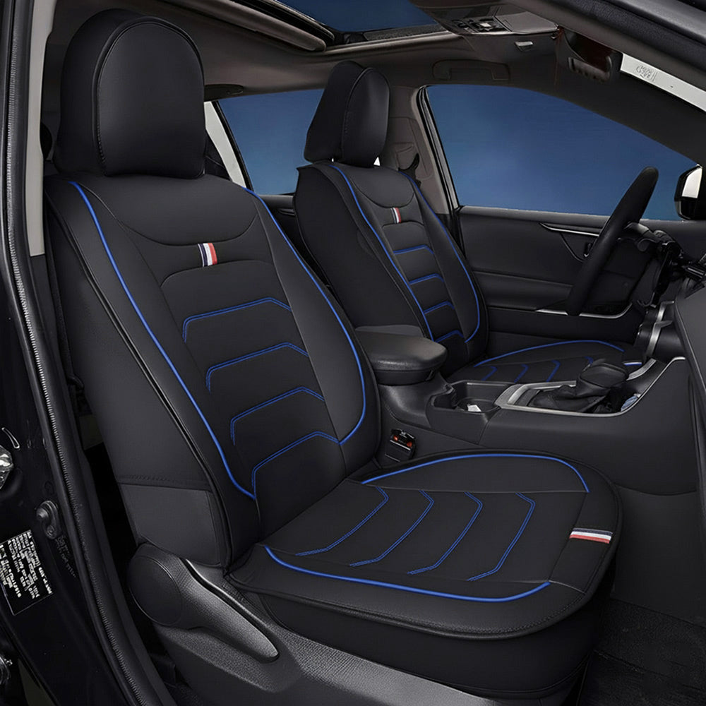 Amancarport® Universal Faux Leather Car Seat Covers – 5-Piece Waterproof Set for SUVs, Sedans & Trucks