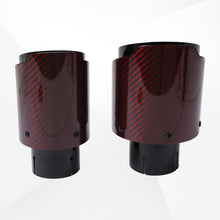 Load image into Gallery viewer, 4" Red Carbon Fiber Exhaust Tip – Universal Fit, 3.5″–4.5″ Size Options | Modified Car Upgrade