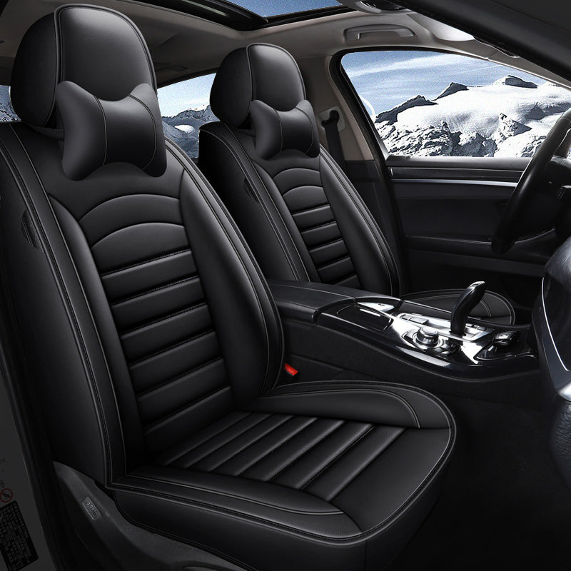 Amancarport Universal Leather Car Seat Covers – 5-Seat Full Set, Waterproof & Luxurious Fit for Most Vehicles