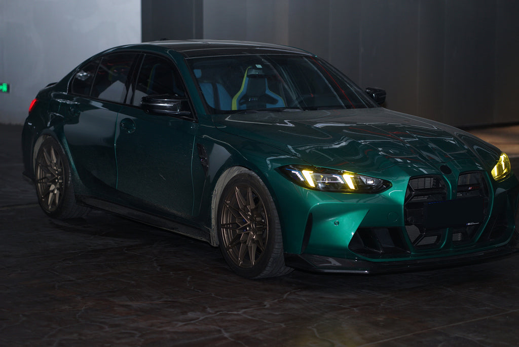 Snake Eyes Style Headlights for BMW 4 Series G22 G23 G26 G8x M3 M4 (2021 - Present) Assembly Upgrade, Amber DRL