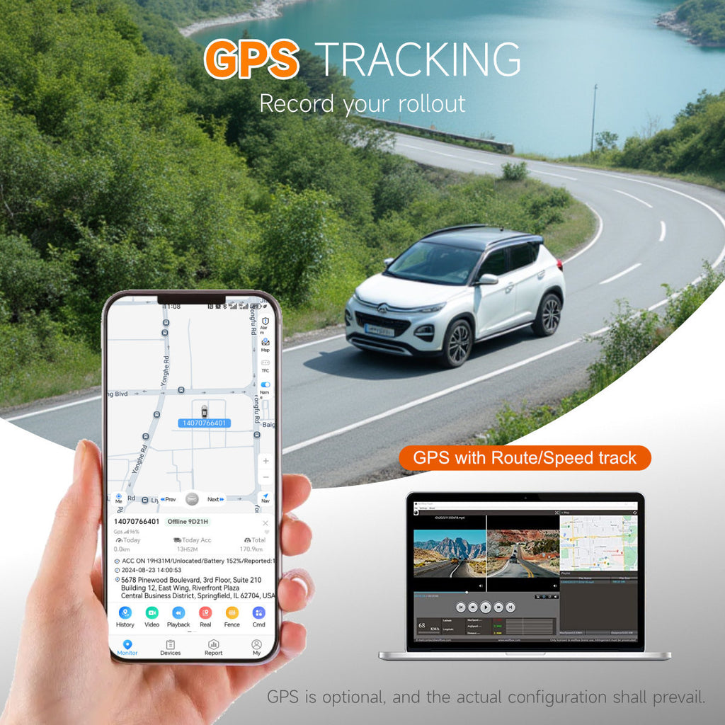 2025 New Car Dash Cam - 3 Views, 4K+1K Resolution, High-Quality Night Vision, Wi-Fi & GPS