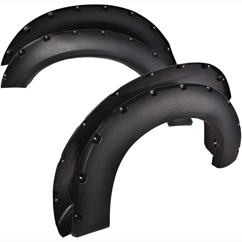Fender Flares for 1999–2016 Ford F-250 & F-350 Super Duty – Rough Textured Bolt-Riveted Style (4-Piece)