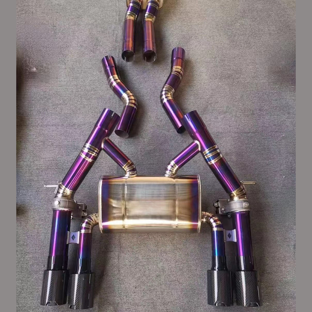 For BMW F8x M3/M4 (2014–2020) Full Exhaust System with Valves – Front + Mid-Rear Section, Titanium or Stainless Steel