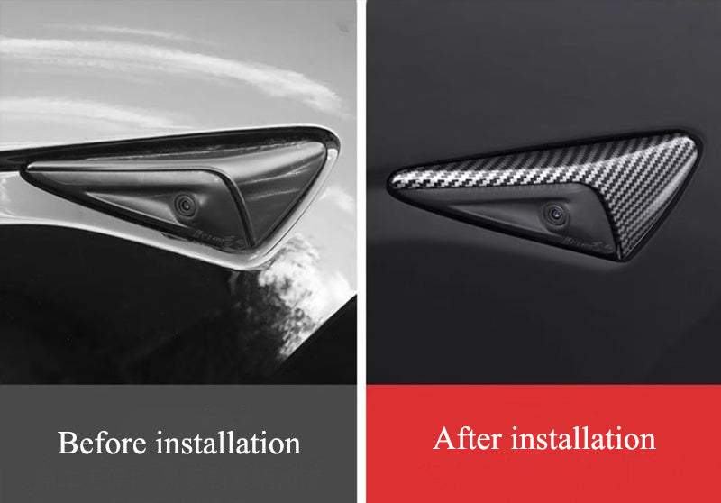 Real Carbon Fiber Side Camera Covers for Tesla Model 3/Y (2017-2024) – Turn Signal Covers (2PCS)